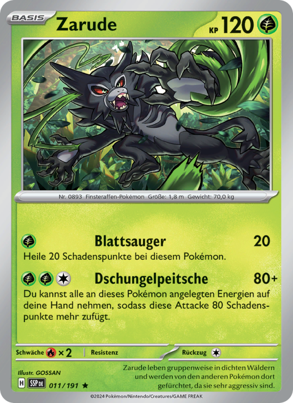 Zarude 011 — Stürmische Funken (German Pokémon TCG card)
