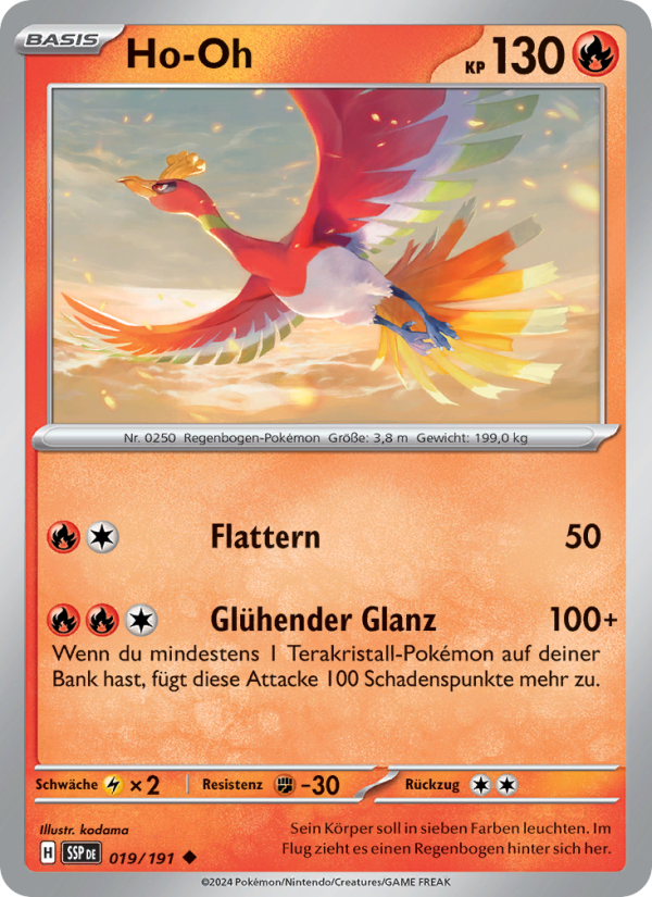 Ho-Oh 019 — Stürmische Funken (German Pokémon TCG card)