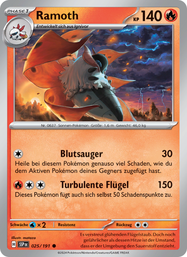 Ramoth 025 — Stürmische Funken (German Pokémon TCG card)