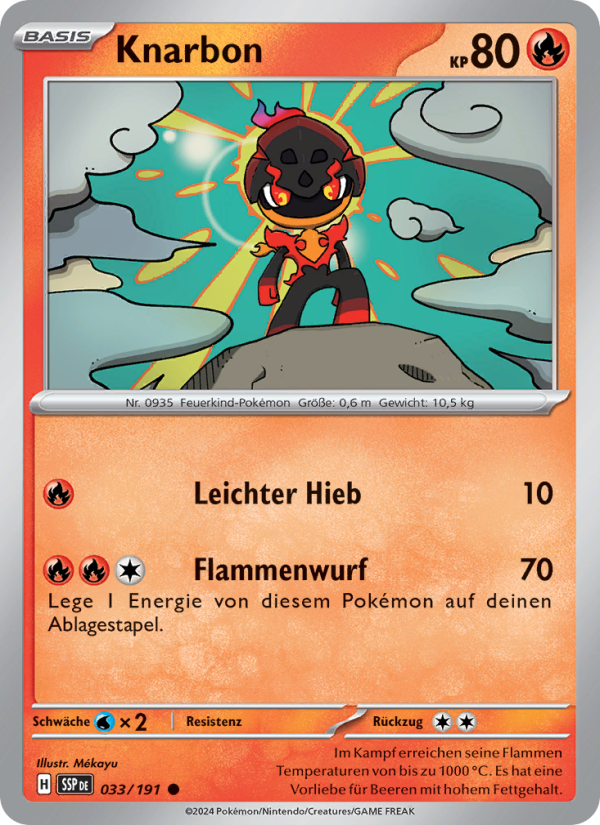 Knarbon 033 — Stürmische Funken (German Pokémon TCG card)