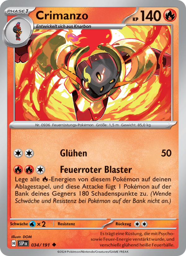 Crimanzo 034 — Stürmische Funken (German Pokémon TCG card)