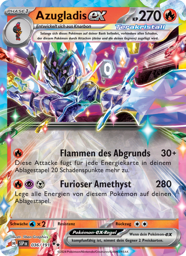 Azugladis-ex 036 — Stürmische Funken (German Pokémon TCG card)