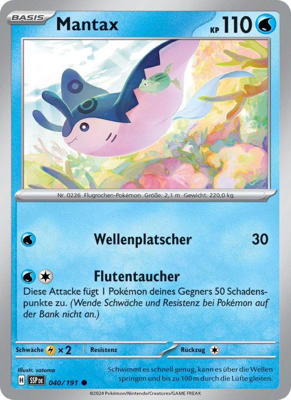 Mantax 040 — Stürmische Funken (German Pokémon TCG card)