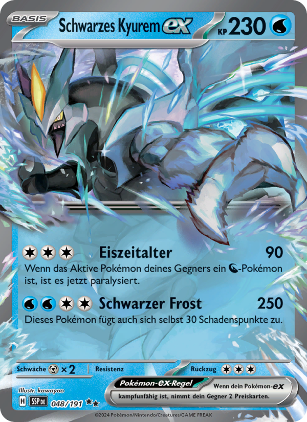 Schwarzes Kyurem-ex 048 — Stürmische Funken (German Pokémon TCG card)