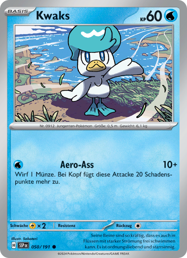 Kwaks 050 — Stürmische Funken (German Pokémon TCG card)