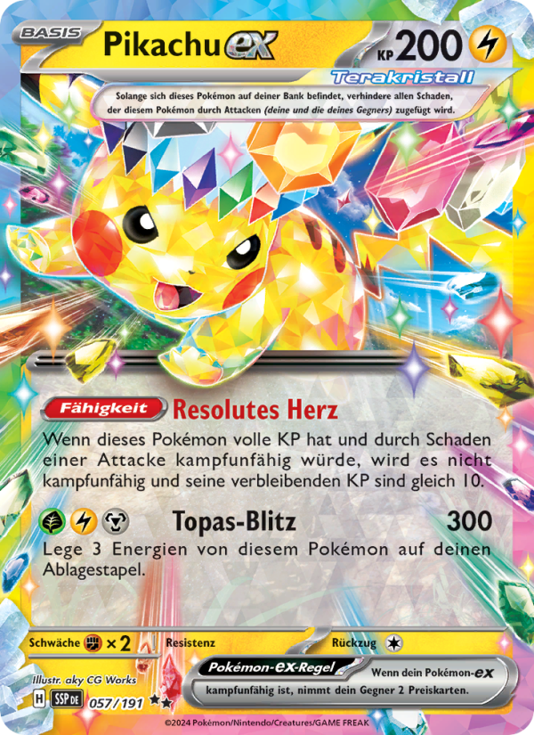 Pikachu-ex 057 — Stürmische Funken (German Pokémon TCG card)