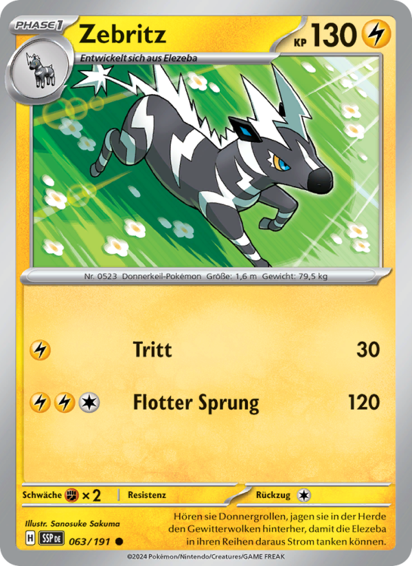 Zebritz 063 — Stürmische Funken (German Pokémon TCG card)