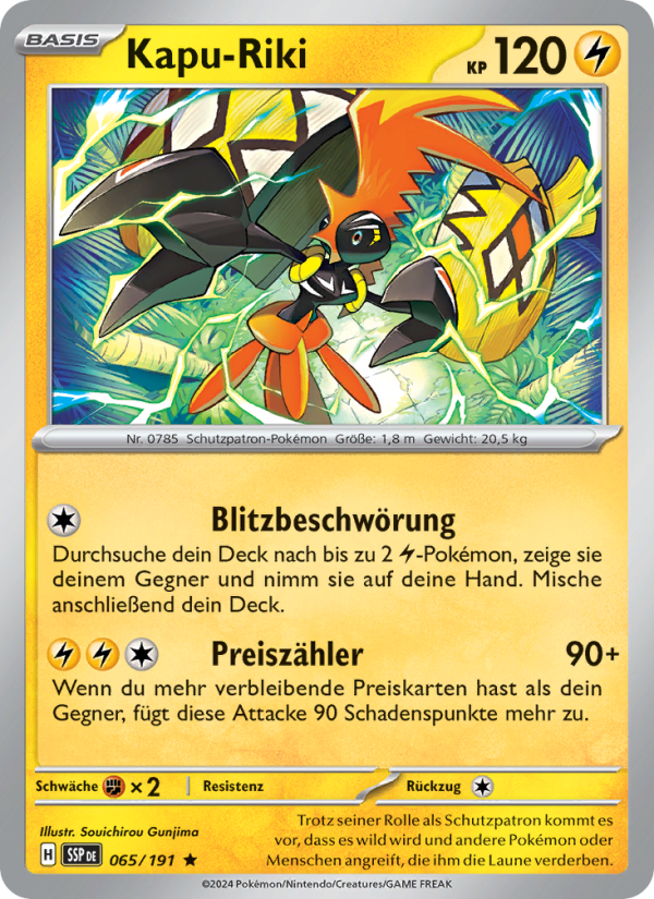 Kapu-Riki 065 — Stürmische Funken (German Pokémon TCG card)