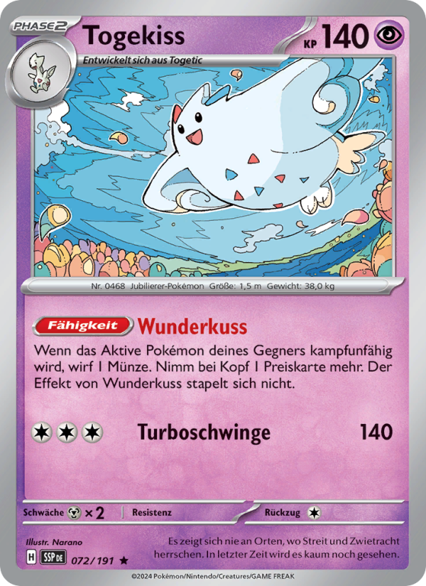 Togekiss 072 — Stürmische Funken (German Pokémon TCG card)
