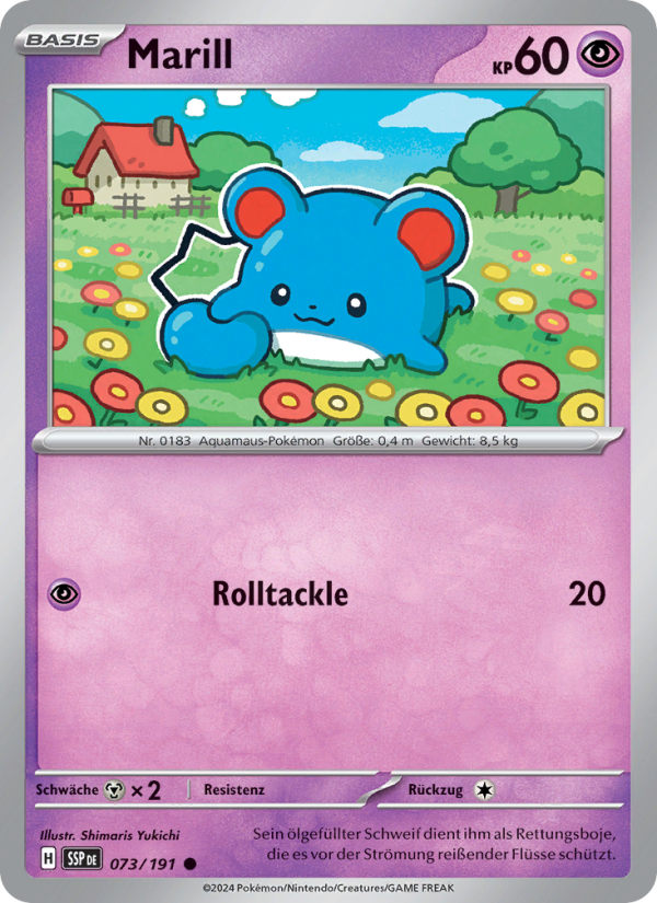Marill 073 — Stürmische Funken (German Pokémon TCG card)