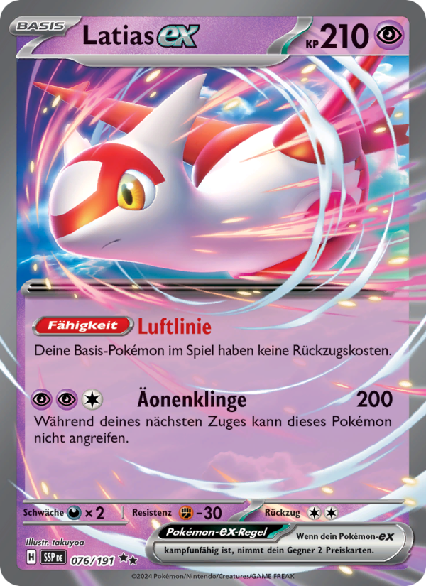 Latias-ex 076 — Stürmische Funken (German Pokémon TCG card)