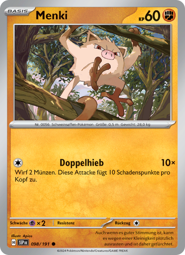 Menki 098 — Stürmische Funken (German Pokémon TCG card)