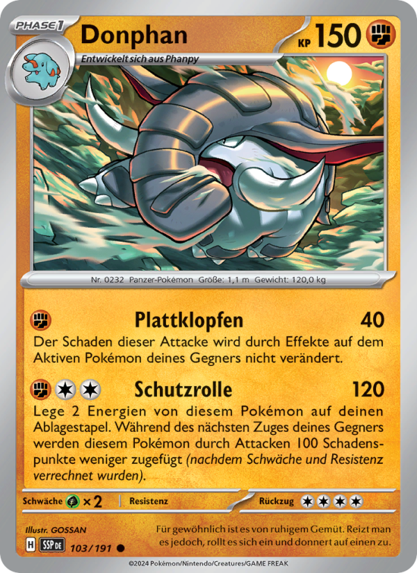 Donphan 103 — Stürmische Funken (German Pokémon TCG card)