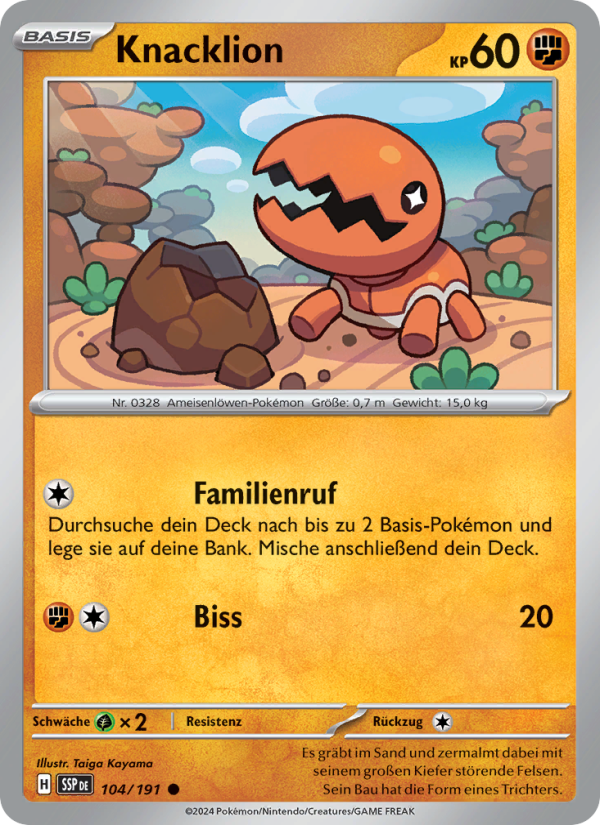 Knacklion 104 — Stürmische Funken (German Pokémon TCG card)
