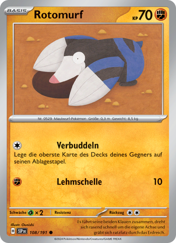 Rotomurf 108 — Stürmische Funken (German Pokémon TCG card)