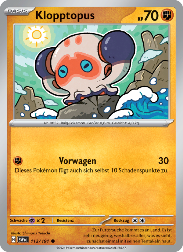 Klopptopus 112 — Stürmische Funken (German Pokémon TCG card)