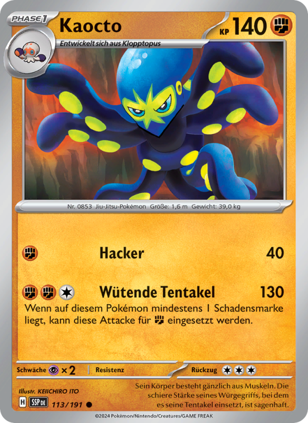 Kaocto 113 — Stürmische Funken (German Pokémon TCG card)