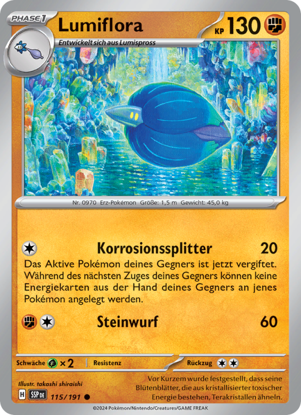Lumiflora 115 — Stürmische Funken (German Pokémon TCG card)