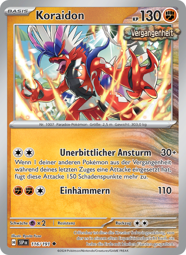 Koraidon 116 — Stürmische Funken (German Pokémon TCG card)