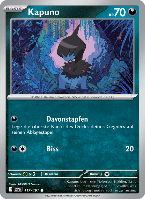 Kapuno 117 — Stürmische Funken (German Pokémon TCG card)