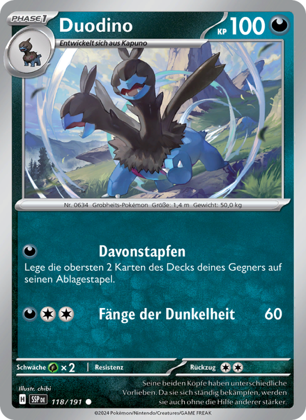 Duodino 118 — Stürmische Funken (German Pokémon TCG card)