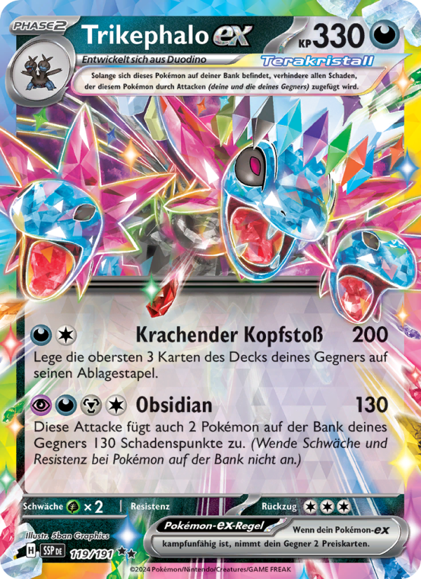 Trikephalo-ex 119 — Stürmische Funken (German Pokémon TCG card)