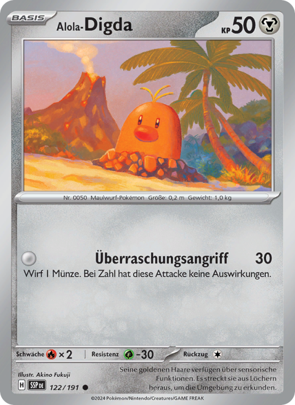 Alola-Digda 122 — Stürmische Funken (German Pokémon TCG card)