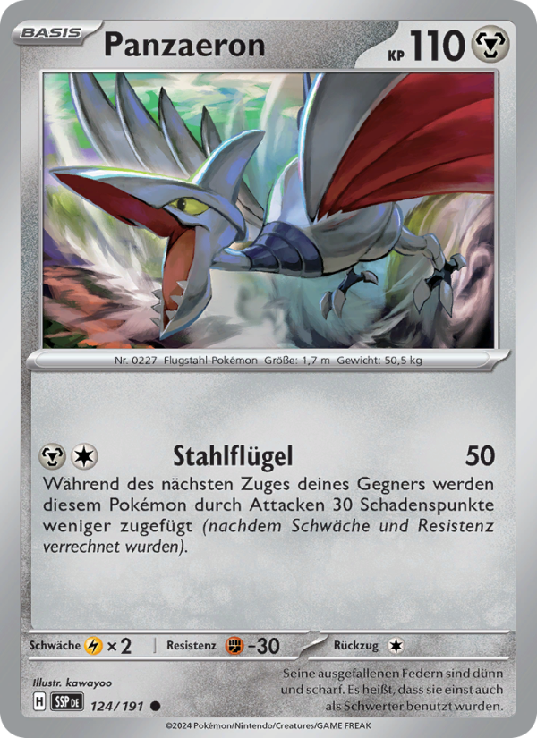 Panzaeron 124 — Stürmische Funken (German Pokémon TCG card)
