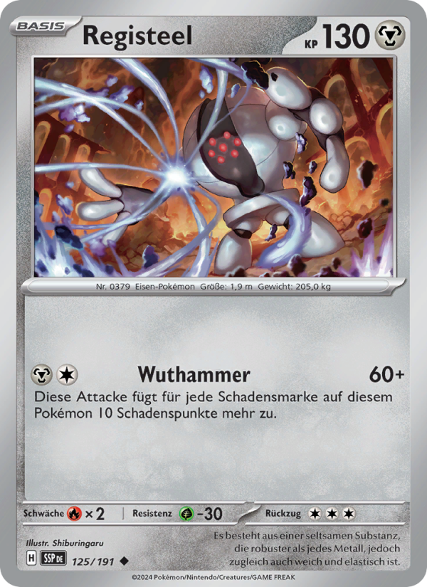 Registeel 125 — Stürmische Funken (German Pokémon TCG card)