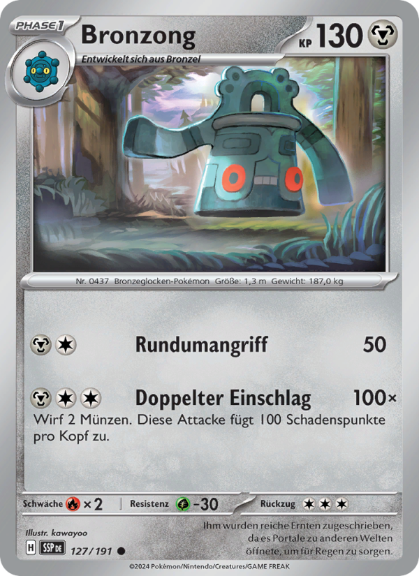 Bronzong 127 — Stürmische Funken (German Pokémon TCG card)