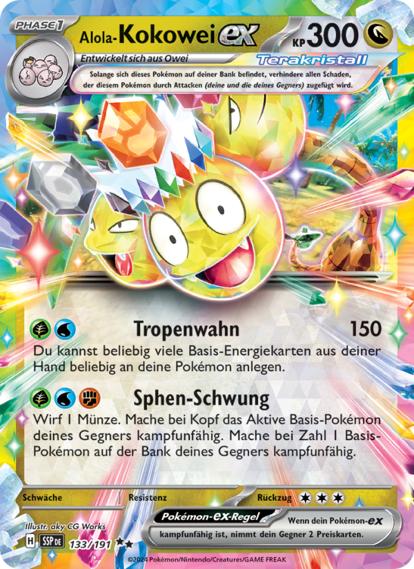 Alola-Kokowei-ex 133 — Stürmische Funken (German Pokémon TCG card)