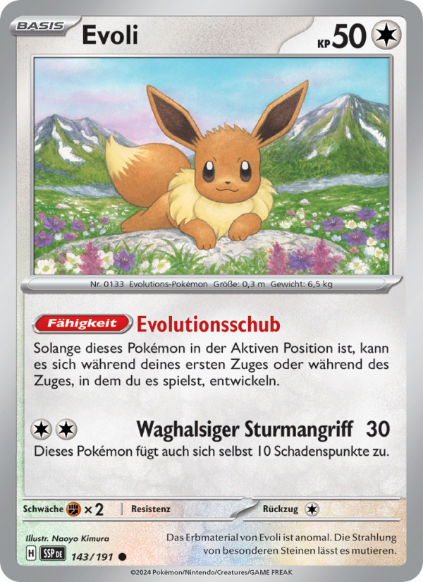 Evoli 143 — Stürmische Funken (German Pokémon TCG card)