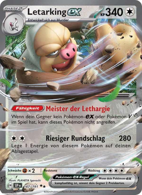 Letarking-ex 147 — Stürmische Funken (German Pokémon TCG card)