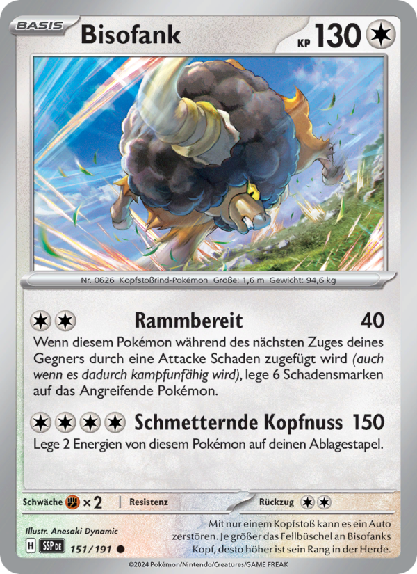 Bisofank 151 — Stürmische Funken (German Pokémon TCG card)