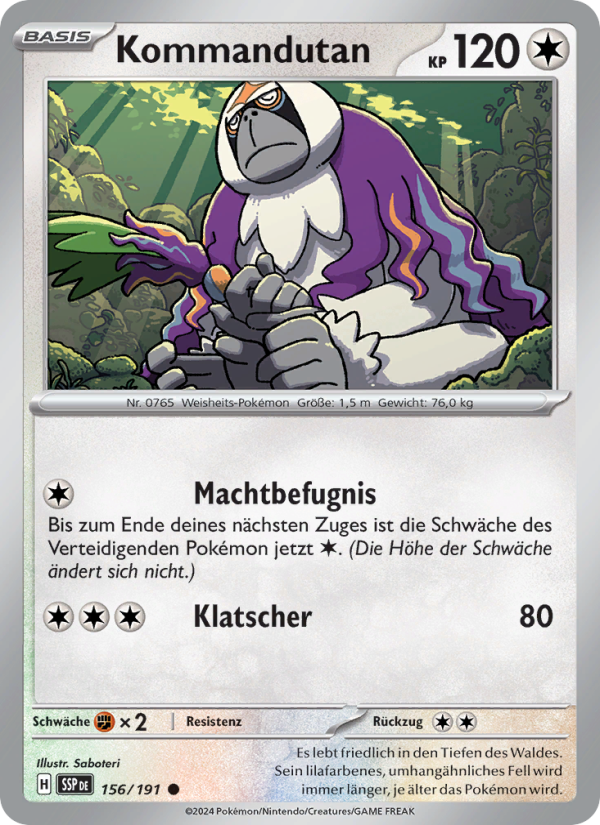 Kommandutan 156 — Stürmische Funken (German Pokémon TCG card)