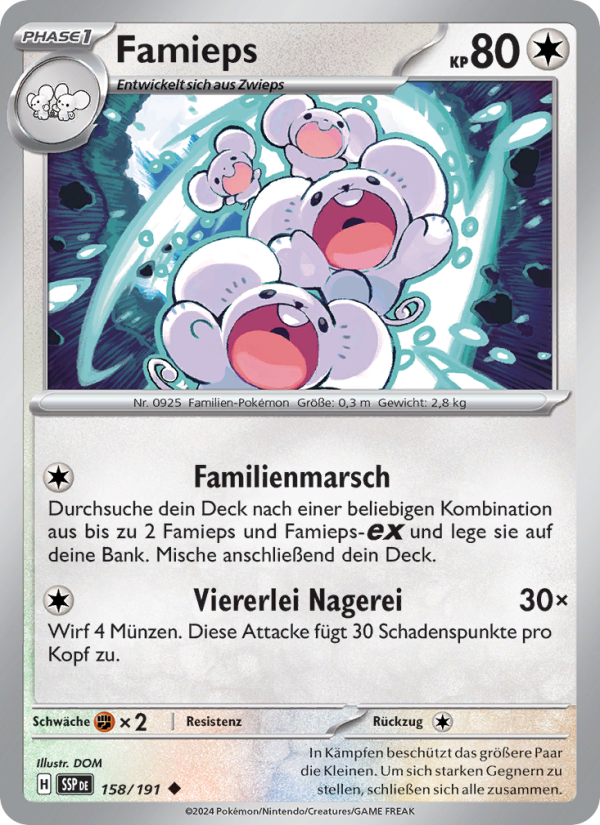 Famieps 158 — Stürmische Funken (German Pokémon TCG card)