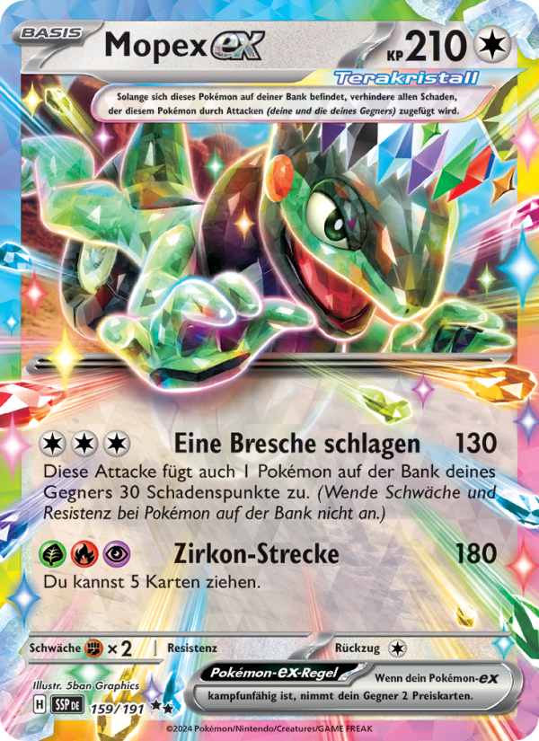 Mopex-ex 159 — Stürmische Funken (German Pokémon TCG card)