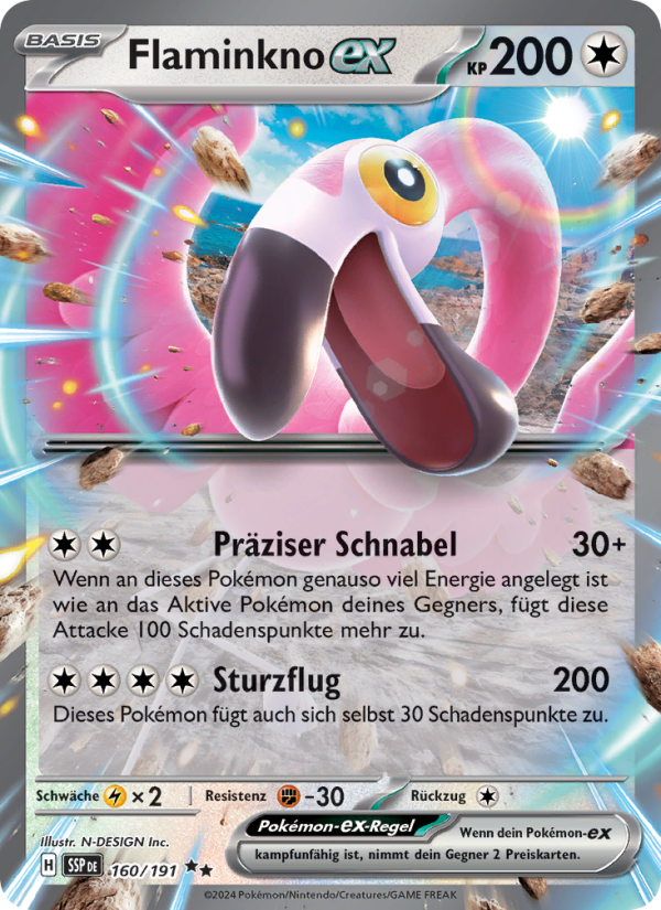 Flaminkno-ex 160 — Stürmische Funken (German Pokémon TCG card)