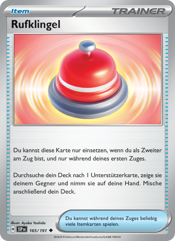 Rufklingel 165 — Stürmische Funken (German Pokémon TCG card)
