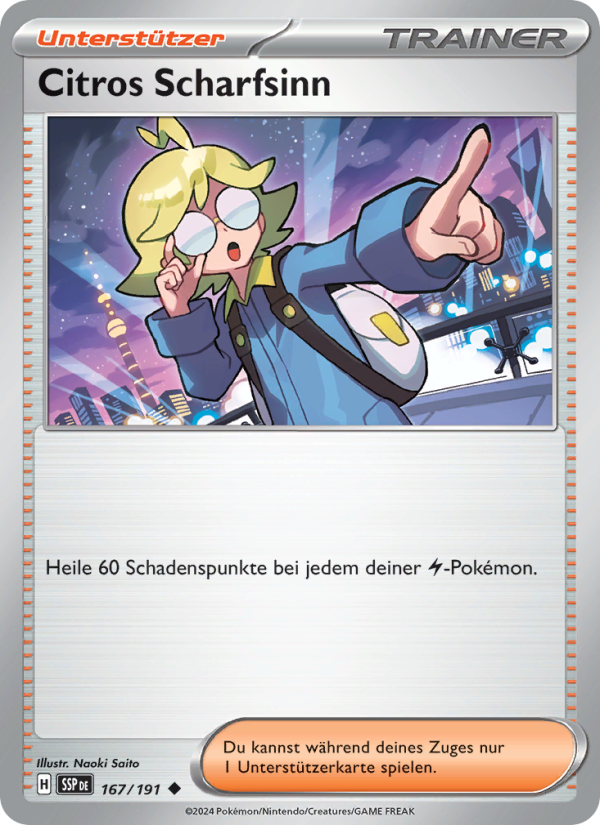 Citros Scharfsinn 167 — Stürmische Funken (German Pokémon TCG card)