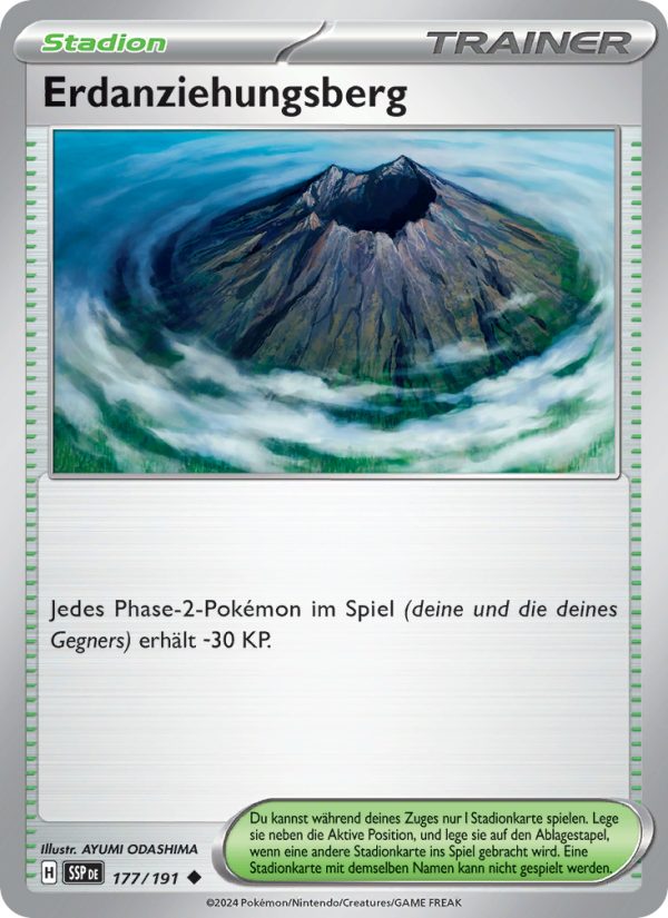 Erdanziehungsberg 177 — Stürmische Funken (German Pokémon TCG card)