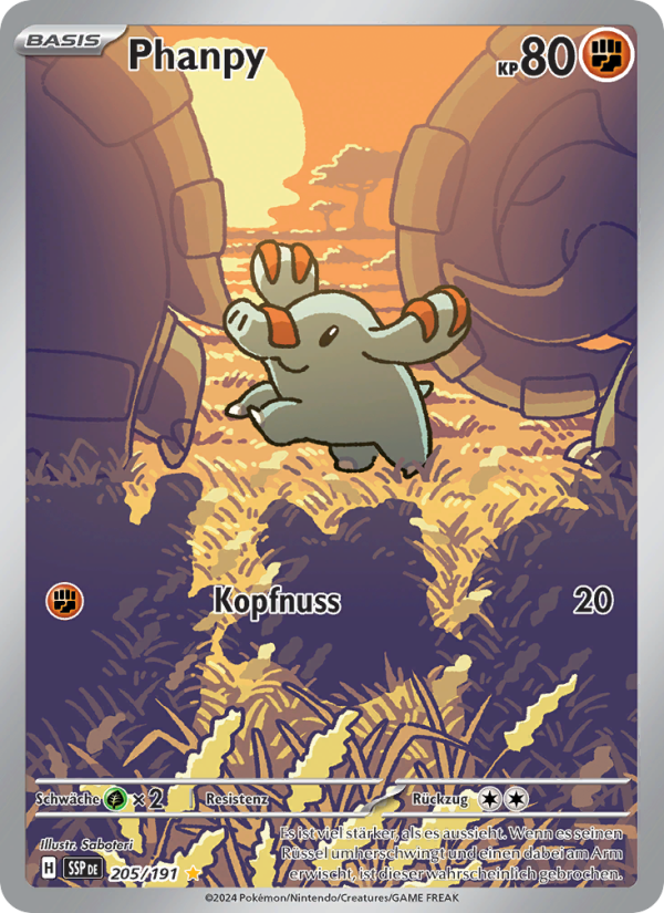 Phanpy 205 — Stürmische Funken (German Pokémon TCG card)