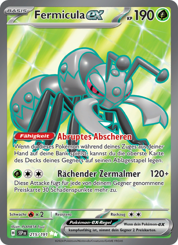 Fermicula-ex 215 — Stürmische Funken (German Pokémon TCG card)