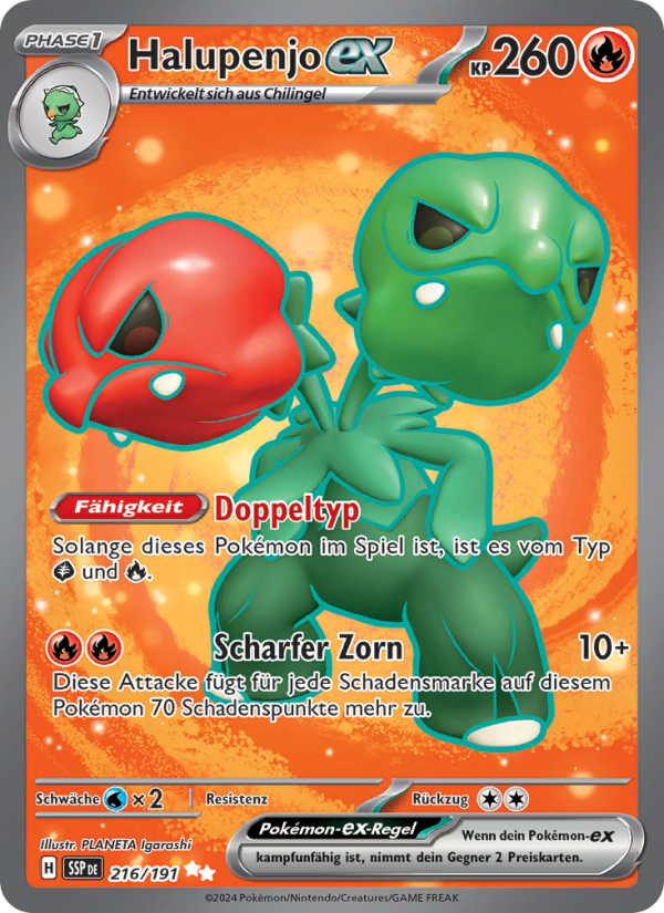 Halupenjo-ex 216 — Stürmische Funken (German Pokémon TCG card)