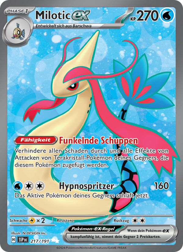Milotic-ex 217 — Stürmische Funken (German Pokémon TCG card)