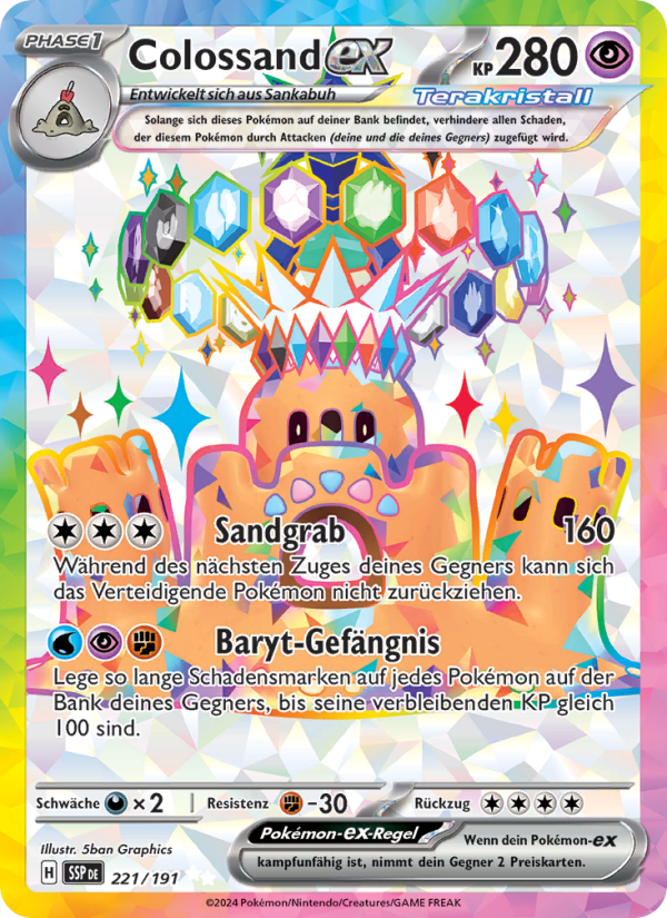 Colossand-ex 221 — Stürmische Funken (German Pokémon TCG card)