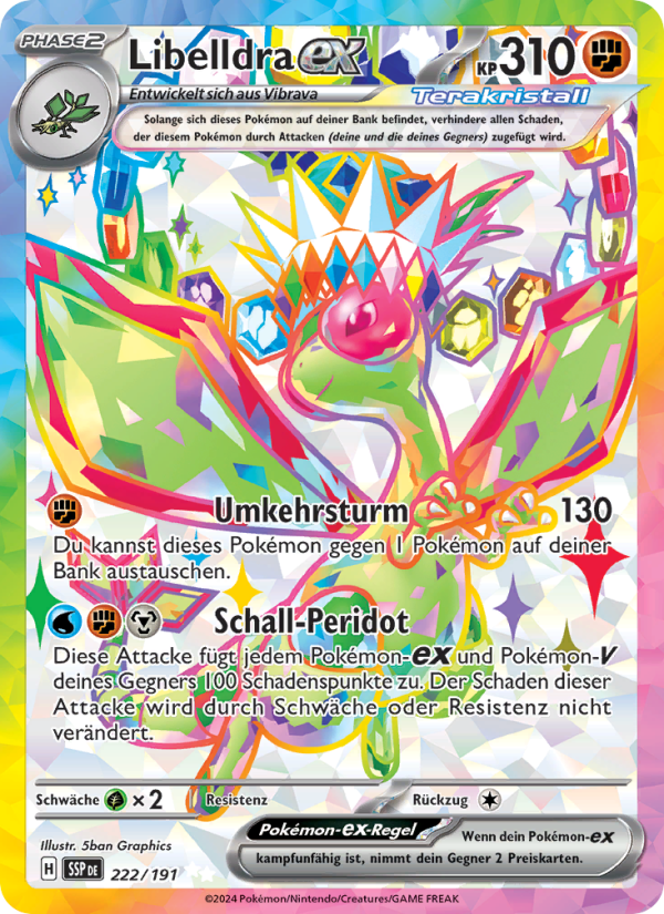 Libelldra-ex 222 — Stürmische Funken (German Pokémon TCG card)
