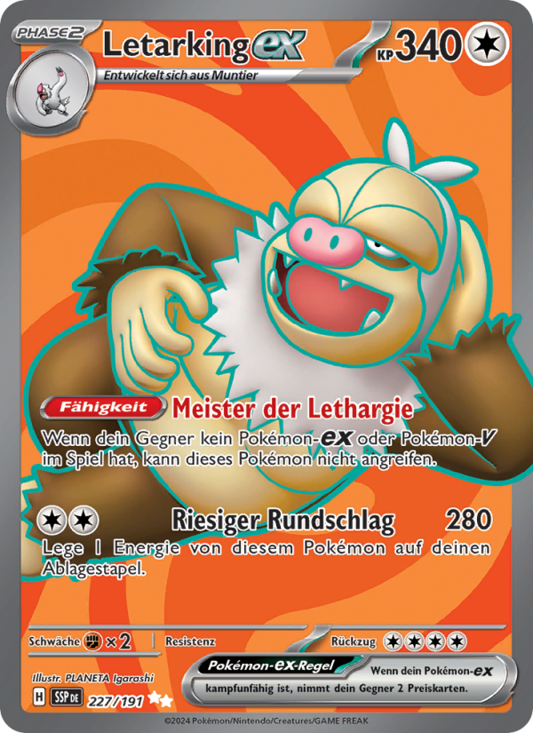 Letarking-ex 227 — Stürmische Funken (German Pokémon TCG card)