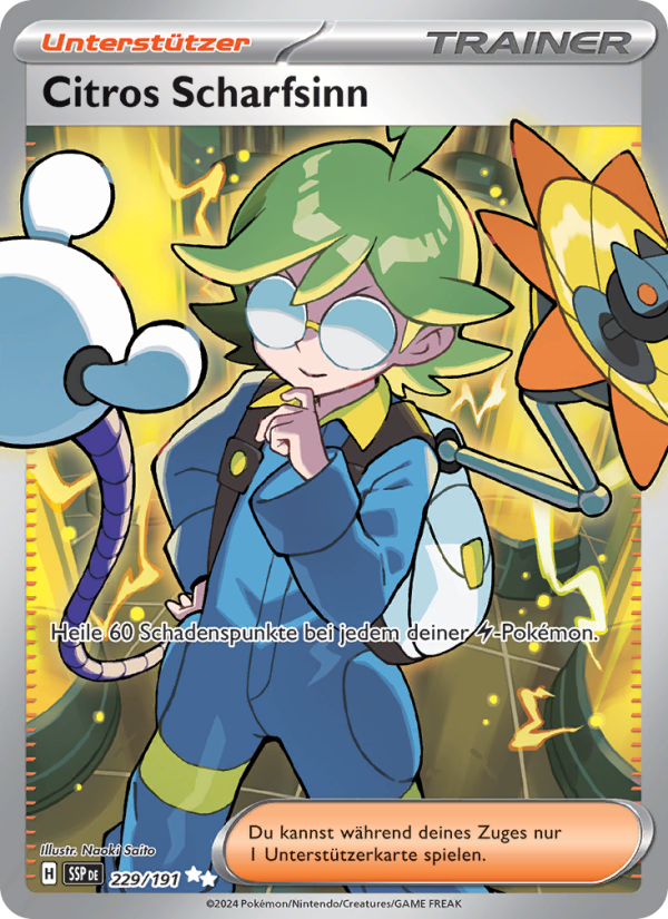 Citros Scharfsinn 229 — Stürmische Funken (German Pokémon TCG card)