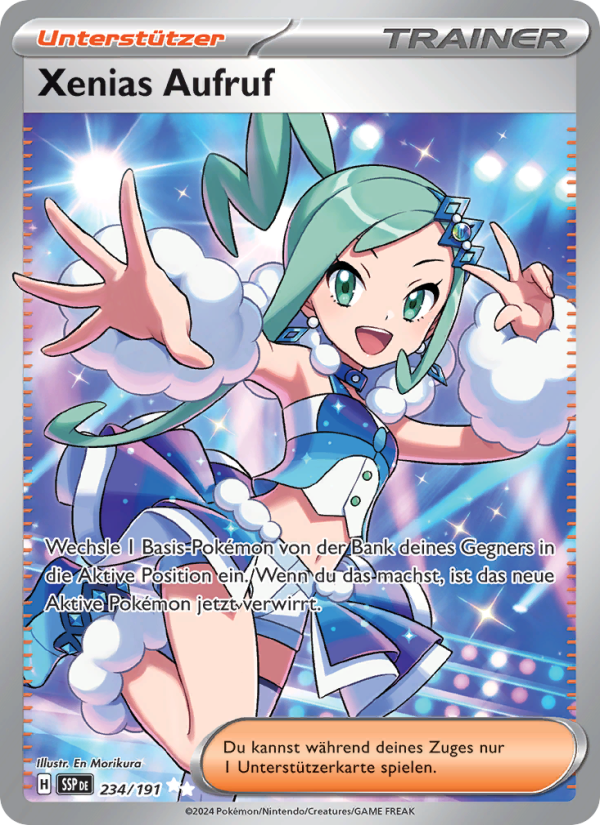 Xenias Aufruf 234 — Stürmische Funken (German Pokémon TCG card)